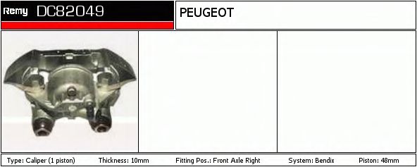 DELCO REMY DC82049 Тормозной суппорт для PEUGEOT (Пежо) DELCO REMY DC82049 Тормозной суппорт для PEUGEOT (Пежо)