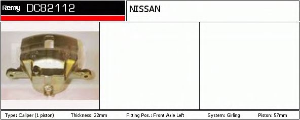 DELCO REMY DC82112 Тормозной суппорт для NISSAN PRIMERA (Ниссан Примера) DELCO REMY DC82112 Тормозной суппорт для NISSAN PRIMERA (Ниссан Примера)