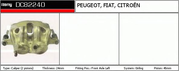 DELCO REMY DC82240 Тормозной суппорт для FIAT (Фиат) DELCO REMY DC82240 Тормозной суппорт для FIAT (Фиат)