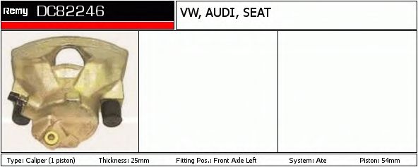 DELCO REMY DC82246 Тормозной суппорт для VOLKSWAGEN (Фольксваген) DELCO REMY DC82246 Тормозной суппорт для VOLKSWAGEN (Фольксваген)