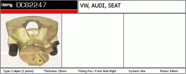 DELCO REMY DC82247 Тормозной суппорт для VOLKSWAGEN (Фольксваген) DELCO REMY DC82247 Тормозной суппорт для VOLKSWAGEN (Фольксваген)