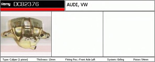 DELCO REMY DC82376 Тормозной суппорт для AUDI 80 (Ауди 80) DELCO REMY DC82376 Тормозной суппорт для AUDI 80 (Ауди 80)