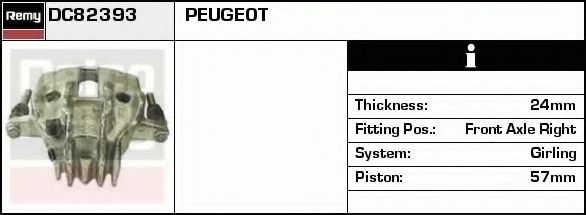 DELCO REMY DC82393 Тормозной суппорт для PEUGEOT 406 (Пежо 406) DELCO REMY DC82393 Тормозной суппорт для PEUGEOT 406 (Пежо 406)