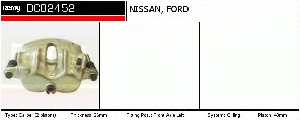 DELCO REMY DC82452 Тормозной суппорт для FORD MAVERICK (Форд Маvэриcк)