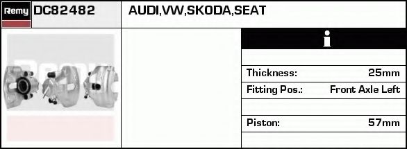 DELCO REMY DC82482 Тормозной суппорт для SEAT EXEO ST (Сеат Эxэо ст) DELCO REMY DC82482 Тормозной суппорт для SEAT EXEO ST (Сеат Эxэо ст)