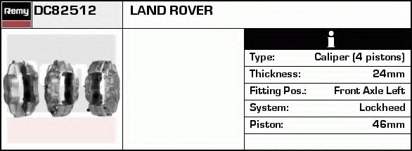 DELCO REMY DC82512 Тормозной суппорт для LAND ROVER DEFENDER (Ленд ровер/лэнд ровер Дэфэндэр) DELCO REMY DC82512 Тормозной суппорт для LAND ROVER DEFENDER (Ленд ровер/лэнд ровер Дэфэндэр)