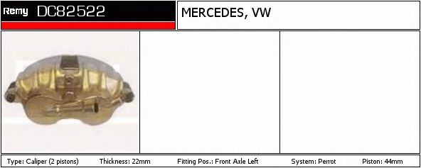 DELCO REMY DC82522 Тормозной суппорт для MERCEDES-BENZ SPRINTER 4-T (Мэрcэдэс-бэнз Спринтэр 4-т) DELCO REMY DC82522 Тормозной суппорт для MERCEDES-BENZ SPRINTER 4-T (Мэрcэдэс-бэнз Спринтэр 4-т)