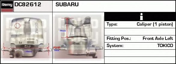DELCO REMY DC82612 Тормозной суппорт для SUBARU (Субару) DELCO REMY DC82612 Тормозной суппорт для SUBARU (Субару)