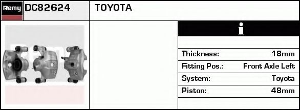 DELCO REMY DC82624 Тормозной суппорт для TOYOTA CYNOS (Тойота/тоета Cънос) DELCO REMY DC82624 Тормозной суппорт для TOYOTA CYNOS (Тойота/тоета Cънос)