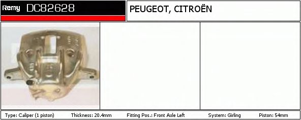 DELCO REMY DC82628 Тормозной суппорт для CITROËN BERLINGO (CитроËн Берлинго) DELCO REMY DC82628 Тормозной суппорт для CITROËN BERLINGO (CитроËн Берлинго)