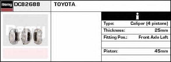 DELCO REMY DC82688 Тормозной суппорт для TOYOTA 4 RUNNER (Тойота/тоета 4 руннэр) DELCO REMY DC82688 Тормозной суппорт для TOYOTA 4 RUNNER (Тойота/тоета 4 руннэр)