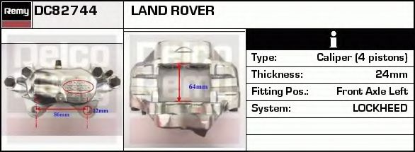 DELCO REMY DC82738 Тормозной суппорт для KIA CLARUS (Киа Кларус)