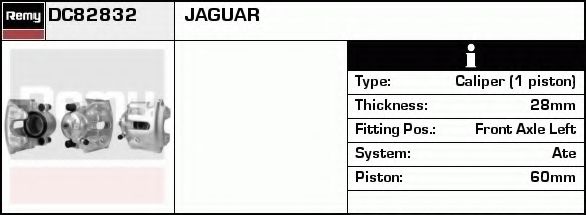 DELCO REMY DC82832 Тормозной суппорт для JAGUAR VANDEN PLAS (Ягуар Vандэн плас) DELCO REMY DC82832 Тормозной суппорт для JAGUAR VANDEN PLAS (Ягуар Vандэн плас)