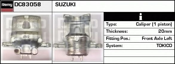 DELCO REMY DC83058 Тормозной суппорт для SUZUKI ESTEEM (Сузуки Эстээм) DELCO REMY DC83058 Тормозной суппорт для SUZUKI ESTEEM (Сузуки Эстээм)