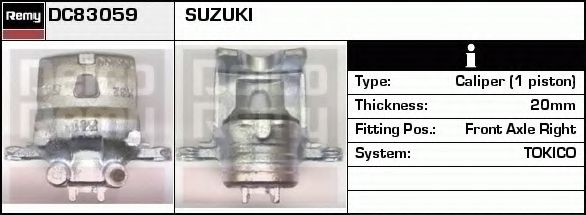 DELCO REMY DC83059 Тормозной суппорт для SUZUKI ESTEEM (Сузуки Эстээм) DELCO REMY DC83059 Тормозной суппорт для SUZUKI ESTEEM (Сузуки Эстээм)