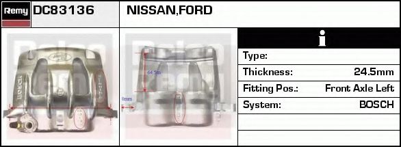 DELCO REMY DC83136 Тормозной суппорт для NISSAN CABSTAR E (Ниссан Cабстар э)