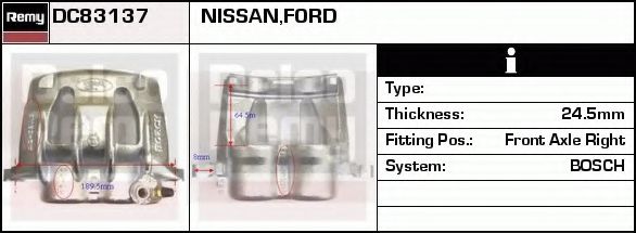 DELCO REMY DC83137 Тормозной суппорт для NISSAN CABSTAR E (Ниссан Cабстар э)
