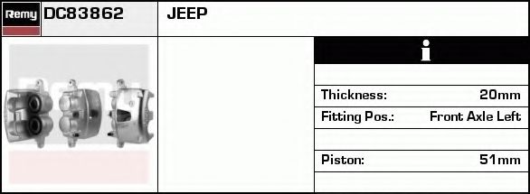 DELCO REMY DC83862 Тормозной суппорт для JEEP GRAND CHEROKEE III (Джип Гранд чироки 3) DELCO REMY DC83862 Тормозной суппорт для JEEP GRAND CHEROKEE III (Джип Гранд чироки 3)