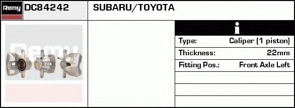 DELCO REMY DC84242 Тормозной суппорт для TOYOTA IST (Тойота/тоета Ист) DELCO REMY DC84242 Тормозной суппорт для TOYOTA IST (Тойота/тоета Ист)