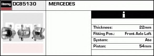 DELCO REMY DC85130 Тормозной суппорт для MERCEDES-BENZ A-CLASS (Мэрcэдэс-бэнз А класс) DELCO REMY DC85130 Тормозной суппорт для MERCEDES-BENZ A-CLASS (Мэрcэдэс-бэнз А класс)