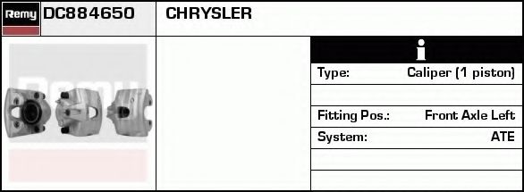 DELCO REMY DC884650 Тормозной суппорт для CHRYSLER TOWN COUNTRY IV (Крайслер Таун кантри 4) DELCO REMY DC884650 Тормозной суппорт для CHRYSLER TOWN COUNTRY IV (Крайслер Таун кантри 4)