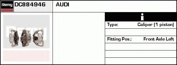 DELCO REMY DC884946 Тормозной суппорт для AUDI ALLROAD (Ауди Аллроад) DELCO REMY DC884946 Тормозной суппорт для AUDI ALLROAD (Ауди Аллроад)