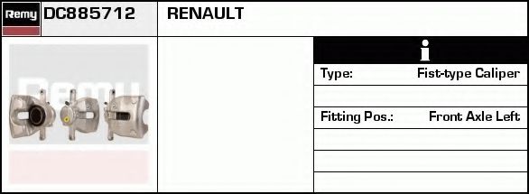 DELCO REMY DC885712 Тормозной суппорт для MERCEDES-BENZ CITAN (Мэрcэдэс-бэнз Cитан) DELCO REMY DC885712 Тормозной суппорт для MERCEDES-BENZ CITAN (Мэрcэдэс-бэнз Cитан)