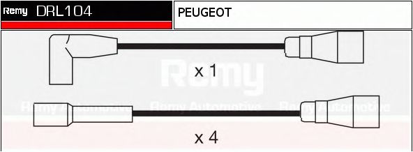 DELCO REMY DRL104 Комплект проводов зажигания для PEUGEOT 309 (Пежо 309) DELCO REMY DRL104 Комплект проводов зажигания для PEUGEOT 309 (Пежо 309)