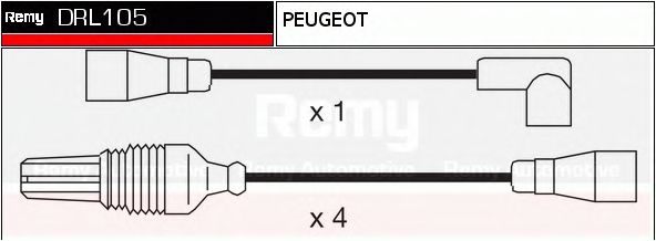 DELCO REMY DRL105 Комплект проводов зажигания для PEUGEOT 205 II (Пежо 205 2) DELCO REMY DRL105 Комплект проводов зажигания для PEUGEOT 205 II (Пежо 205 2)