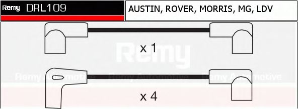 DELCO REMY DRL109 Комплект проводов зажигания для ROVER (Ровер) DELCO REMY DRL109 Комплект проводов зажигания для ROVER (Ровер)