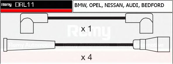 DELCO REMY DRL11 Комплект проводов зажигания для NISSAN (Ниссан) DELCO REMY DRL11 Комплект проводов зажигания для NISSAN (Ниссан)