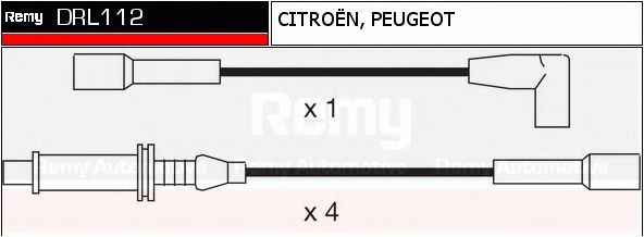 DELCO REMY DRL112 Комплект проводов зажигания для PEUGEOT 205 II (Пежо 205 2) DELCO REMY DRL112 Комплект проводов зажигания для PEUGEOT 205 II (Пежо 205 2)