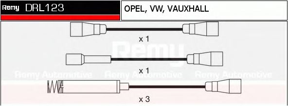 DELCO REMY DRL123 Комплект проводов зажигания для VOLKSWAGEN COCCINELLE (Фольксваген Cоccинэллэ) DELCO REMY DRL123 Комплект проводов зажигания для VOLKSWAGEN COCCINELLE (Фольксваген Cоccинэллэ)