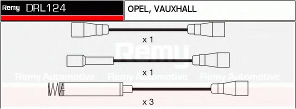DELCO REMY DRL124 Комплект проводов зажигания для OPEL OMEGA A (Опель Омэга а) DELCO REMY DRL124 Комплект проводов зажигания для OPEL OMEGA A (Опель Омэга а)