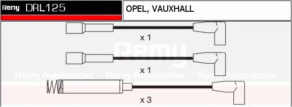 DELCO REMY DRL125 Комплект проводов зажигания для OPEL CORSA A (Опель Cорса а) DELCO REMY DRL125 Комплект проводов зажигания для OPEL CORSA A (Опель Cорса а)