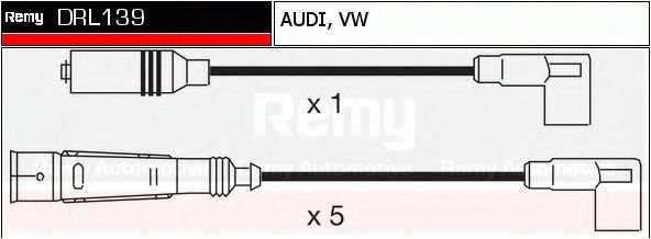 DELCO REMY DRL139 Комплект проводов зажигания для VOLKSWAGEN T4 MULTIVAN (Фольксваген Т4 мултиvан) DELCO REMY DRL139 Комплект проводов зажигания для VOLKSWAGEN T4 MULTIVAN (Фольксваген Т4 мултиvан)