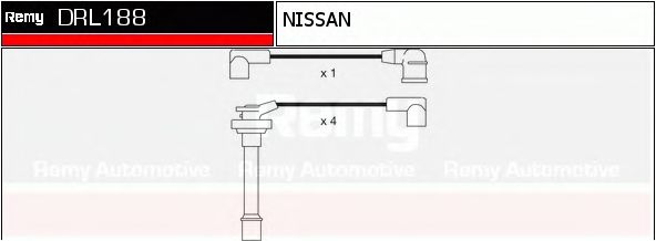 DELCO REMY DRL188 Комплект проводов зажигания для NISSAN PRIMERA (Ниссан Примера) DELCO REMY DRL188 Комплект проводов зажигания для NISSAN PRIMERA (Ниссан Примера)