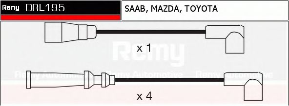 DELCO REMY DRL195 Комплект проводов зажигания для SAAB 9-5 (Сааб 9-5) DELCO REMY DRL195 Комплект проводов зажигания для SAAB 9-5 (Сааб 9-5)