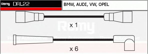 DELCO REMY DRL22 Комплект проводов зажигания для VOLKSWAGEN LT 28-35 I (Фольксваген Лт 28-35 и) DELCO REMY DRL22 Комплект проводов зажигания для VOLKSWAGEN LT 28-35 I (Фольксваген Лт 28-35 и)