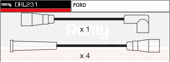 DELCO REMY DRL231 Комплект проводов зажигания для FORD GRANADA (Форд Гранада) DELCO REMY DRL231 Комплект проводов зажигания для FORD GRANADA (Форд Гранада)