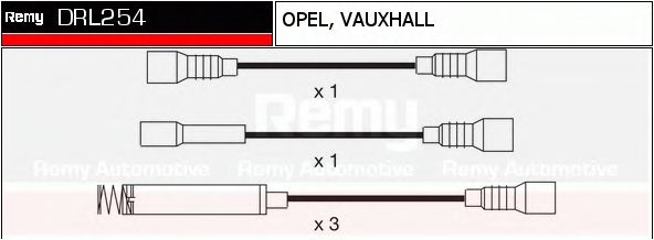 DELCO REMY DRL254 Комплект проводов зажигания для OPEL OMEGA A (Опель Омэга а) DELCO REMY DRL254 Комплект проводов зажигания для OPEL OMEGA A (Опель Омэга а)
