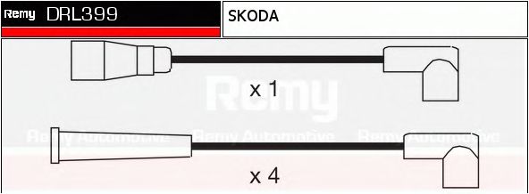 DELCO REMY DRL399 Комплект проводов зажигания для SKODA FAVORIT FORMAN (Шкода Фаvорит форман) DELCO REMY DRL399 Комплект проводов зажигания для SKODA FAVORIT FORMAN (Шкода Фаvорит форман)