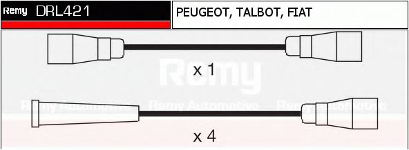 DELCO REMY DRL421 Комплект проводов зажигания для PEUGEOT 309 (Пежо 309) DELCO REMY DRL421 Комплект проводов зажигания для PEUGEOT 309 (Пежо 309)