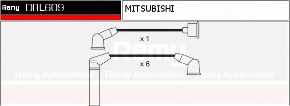 DELCO REMY DRL609 Комплект проводов зажигания для MITSUBISHI SIGMA (Митсубиши/митсубиси Сигма) DELCO REMY DRL609 Комплект проводов зажигания для MITSUBISHI SIGMA (Митсубиши/митсубиси Сигма)