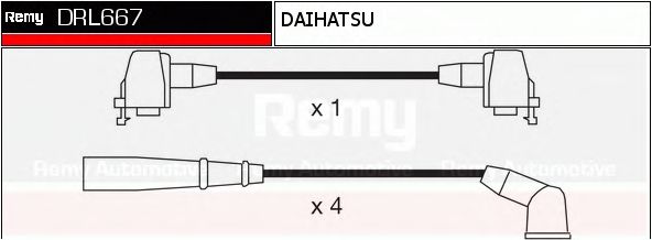 DELCO REMY DRL667 Комплект проводов зажигания для DAIHATSU CHARADE CENTRO IV (Дайхатсу Чарадэ cэнтро иv) DELCO REMY DRL667 Комплект проводов зажигания для DAIHATSU CHARADE CENTRO IV (Дайхатсу Чарадэ cэнтро иv)