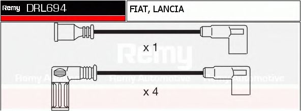DELCO REMY DRL694 Комплект проводов зажигания для FIAT TEMPRA (Фиат Тэмпра) DELCO REMY DRL694 Комплект проводов зажигания для FIAT TEMPRA (Фиат Тэмпра)