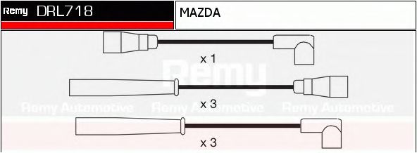 DELCO REMY DRL718 Комплект проводов зажигания для MAZDA (Мазда) DELCO REMY DRL718 Комплект проводов зажигания для MAZDA (Мазда)