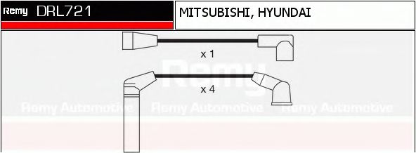 DELCO REMY DRL721 Комплект проводов зажигания для HYUNDAI H100 (Хендай Х100) DELCO REMY DRL721 Комплект проводов зажигания для HYUNDAI H100 (Хендай Х100)