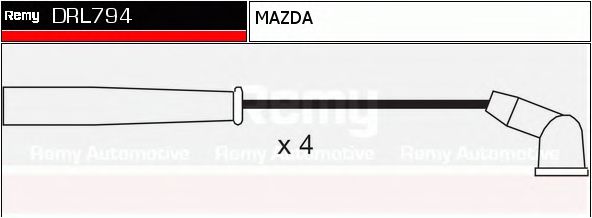DELCO REMY DRL794 Комплект проводов зажигания для MAZDA 323 F/P VI (Мазда 323 ф/п vи) DELCO REMY DRL794 Комплект проводов зажигания для MAZDA 323 F/P VI (Мазда 323 ф/п vи)