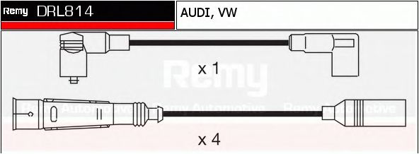 DELCO REMY DRL814 Комплект проводов зажигания для AUDI 90 (Ауди 90) DELCO REMY DRL814 Комплект проводов зажигания для AUDI 90 (Ауди 90)